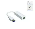 USB adapter Gbit LAN-ile MAC ja PC jaoks, USB 3.0 (2.0) A pistik RJ45 pistikupessa, valge, DINIC Box